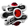 Garnet Red Crystal Diamond Accent Pin Floral All Brand Silver Plated Beads...