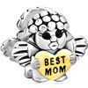 22K Cute Baby Angel Holding Heart Best Mom Love For Mother Two Tone Plated...