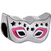 Party Mask With Pink Drip Silver Plated Beads Charms Bracelets