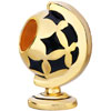 22K Globe Black Enamel All Brand Gold Plated Beads Charms Bracelets