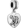 Heart With Zodiac Animal Sign Rat Love Beads Dangle European All Brands Ch...
