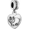 Heart With Zodiac Animal Sign Boar Love Dangle European Beads All Brands C...