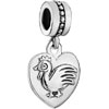 Heart With Zodiac Animal Sign Cock Love Dangle European Beads All Brands C...