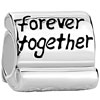 Sterling Silver Letter Paper With Promise Forever Together European Beads