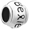 925  Sterling Silver Engraved Believe Beads Charms Bracelets Fit All Brands