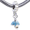 Pale Bleu Umbrella Dangle European Beads