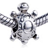 Tortoise Silver Plated European Beads