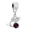 Fish With February Birthstone Amethyst Dangle European Beads All Brands Ch...