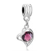 February Birthstone Heart Dangle European Beads All Brands Charms Bracelets