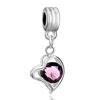 Pale Purple Birthstone Heart Love Dangle  European  Beads All Brands  ... 