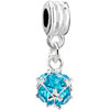 March Birthstone Fancy Stone Dangle European Beads All Brands Charms Bracelets