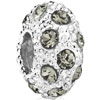 Jet Hematite Crystal Diamond Accent Clear White Ball Beads Charms Bracelets