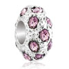 Amethyst Purple Crystal Clear White Enamel Glass Fit All Brands Beads Char...