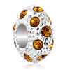 Nov Birthstone Topaz Yellow Crystal Clear White Ball All Brand Beads Charm...
