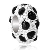 Pure Black Crystal Diamond Accent Clear White Ball All Brand Beads Charms Bracelets