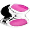 Circle Of Pink Leaf Shape Silver Plated Beads Charms Bracelets