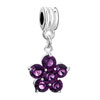 February Birthstone Flower Dangle European Beads