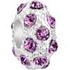 October Birthstone Pink Crystal Fit All Brands Silver Plated Beads Charms ...