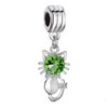 Cute Kitty With Peridot August Birthstone Style Pandora Dangle European Beads