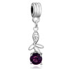Flower With Amethyst February Birthstone Dangle European Beads All Brands ...