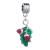 Emerald Green Mistletoe Red Berries Dangle Xmas All Brand Beads Charms Bracelets