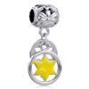 Yellow Star Dangle European Beads