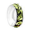 Aug Birthstone Peridot Green Crystal Diamond Accent All Brand Silver Plate...