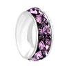 Ring With Purple February Birthstone Silver Plated Beads Charms Bracelets