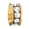 Golden Clear Crystal Circle Fit All Brands Gold Plated Beads Charms Bracelets