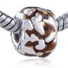 Crust Round  Silver  Plated European Beads