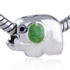 Elephant Green Ear Silver Plated European Beads