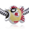 Yellow Carp Silver  Gold   Plated  European Beads