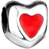 Red Heart Love Silver Plated Beads Charms Bracelets