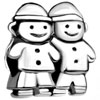 Double Hard Working Laborers Silver Plated Beads Charms Bracelets