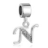 Letter N Dangle European Beads
