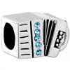 Accordion Pale Blue Crystal March Birthstone Fit All Brands Silver Plated ...