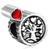 Garnet Red Crystal Family Tree Of Life Love All Brand Silver Plated Beads ...