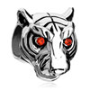 Vivid Head White Tiger Ruby Rhinestone Crystal Eyes Fit All Brands Silver ...