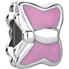 Cute Butterfly With Light Pink Drip Gum All Brands Euro Silver Plated Beads Charms Bracelets