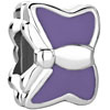 Cute Butterfly Purple Drip Gum Fit All Brands Silver Plated Beads Charms Bracelets