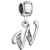 Simple Letter W April Birthstone Clear Alphabet Beaded Fit All Brands Dang...