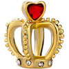 22K Gold Plated Garnet Red Crystal Golden Crown Detailed Clear White Beads...