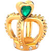 Filigree Vintage Antique Golden Crown Holding Green Swarovski  ... 