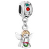 Colorful Crystal Dangle Angel White Drip Gum Wing Fit All Brands Two Tone Plated Beads Charms Bracelets
