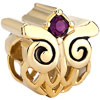 Filigree Vintage Antique Lovely Body Golden Owl February Birthstone Amethyst Swarovski Element Crystal Fits All Brands Gold Plated Beads Charms Bracel