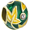22K Yellow Maple Leaf Clear White Crystal Green Drip Gum Easter Faberge Eg...