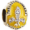 22K Yellow Drip Gum Fleur De Lis Clear White Crystal Easter Faberge Egg Love Gold Plated Beads Charms Bracelets