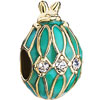 22 K Golden Peridot Green Drip Gum Rabbit Clear Crystal Faberge Egg Fit All Brands Gold Plated Beads Charms Bracelets