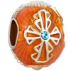 22 K Golden Orange Drip Gum Cross Aquamarine Crystal Faberge Egg Fit All Brands Gold Plated Beads Charms Bracelets