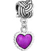 Serrate Edge Heart Purple Drip Gum Fit All Brands Dangle European Beads Ch...